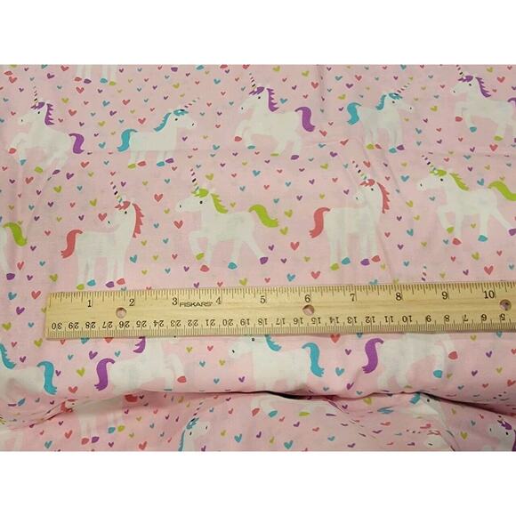 Unicorn Horse Hearts Cotton Pink Fabric 2 Yards New Sewing Quilting - Picture 4 of 5